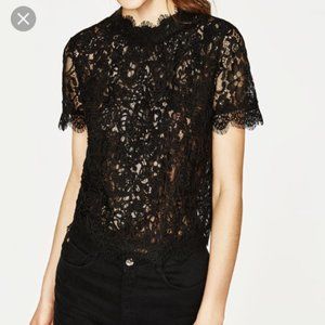 Zara Black Lace Top